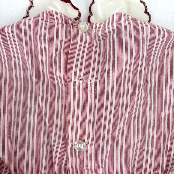 Vintage Polly Flinders Dress Smocked Child Baby 2T Red Lace Embroidered - Picture 11 of 12